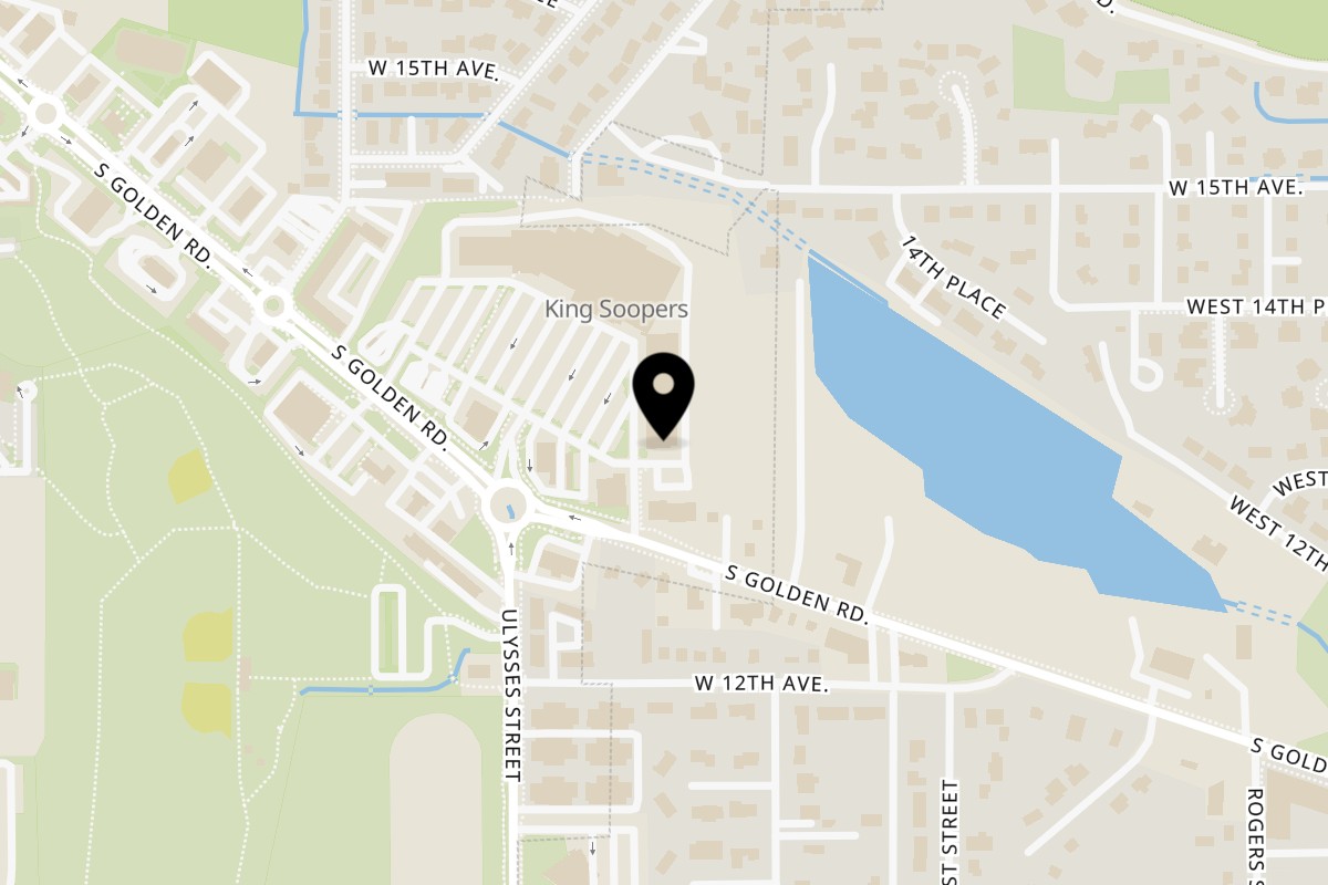 Map showing the location of India's Best Curry & Grill on 17121 S Golden Rd C-100 in Golden